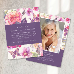 Tarjeta De Agradecimiento Peony Floral Sympathy Funeral