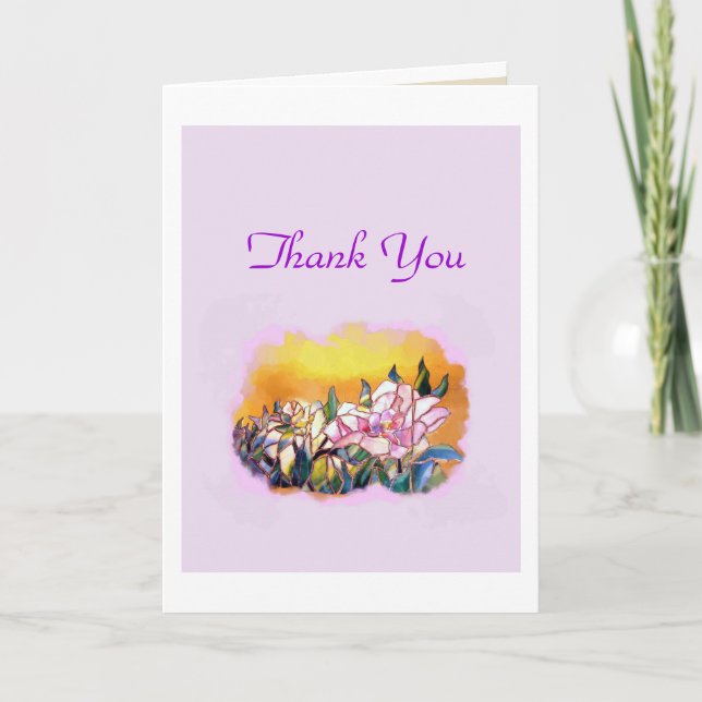 Tarjeta De Agradecimiento Peony　GREETING CARD vertical (Anverso)