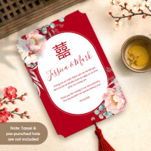 Tarjeta de agradecimiento Peony Song Hy/Shuang Xi