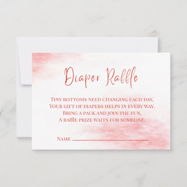 Tarjeta De Agradecimiento Peppermint Candy Diaper Raffle Card | Red Watercol (Anverso)