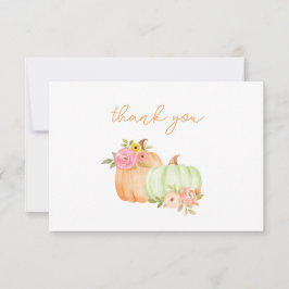 Tarjeta De Agradecimiento Pequeña Baby Shower de calabaza