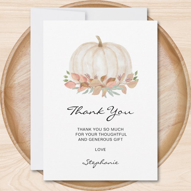 Tarjeta De Agradecimiento Pequeña Baby Shower de calabaza (Subido por el creador)