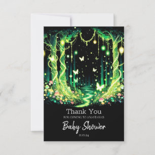 Tarjeta De Agradecimiento Pequeña Baby Shower mágica encantada de bosque