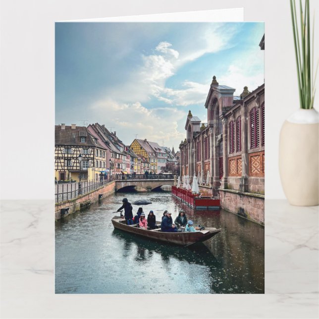 Tarjeta De Agradecimiento Pequeña barca del río Venecia (Anverso)