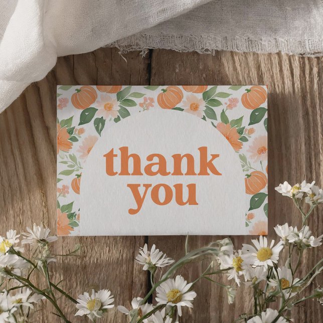 Tarjeta De Agradecimiento Pequeña Bomba Floral Caída Baby Shower (Subido por el creador)