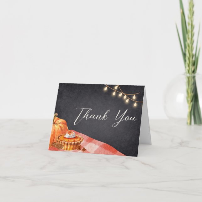 Tarjeta De Agradecimiento Pequeña calabaza de otoño Baby Shower picnic (Anverso)