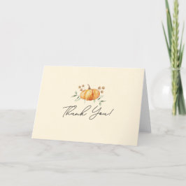 Tarjeta De Agradecimiento Pequeña calabaza Floral Neutral Baby Shower