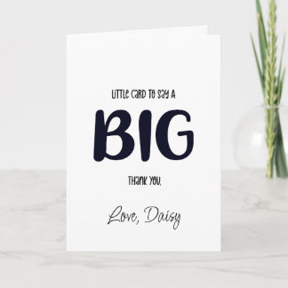 tarjeta de agradecimiento. pequeña carta para deci