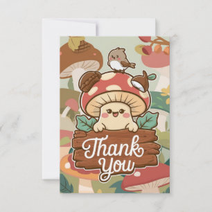 Tarjeta De Agradecimiento Pequeña champiñones encantada Gracias