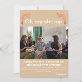 Tarjeta De Agradecimiento Pequeña ducha de bebé de gambas