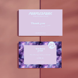 Tarjeta De Agradecimiento Pequeña empresa morada azul