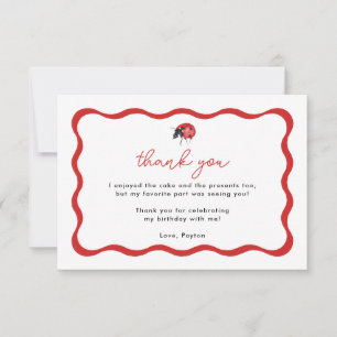 Tarjeta De Agradecimiento Pequeña fiesta de cumpleaños de chicas de moda gra