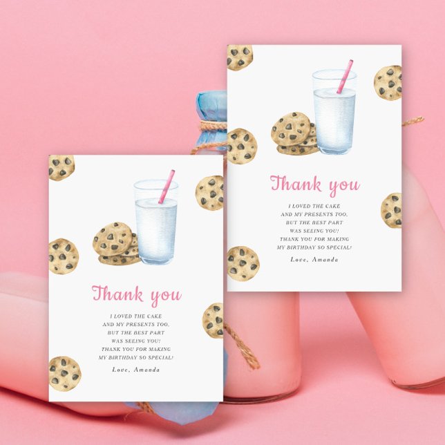 Tarjeta De Agradecimiento Pequeña fiesta de cumpleaños de niña Galleta dulce (Subido por el creador)