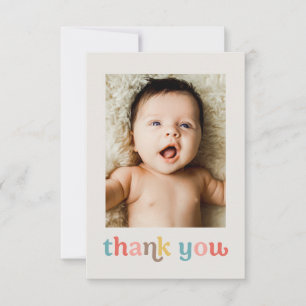 Tarjeta De Agradecimiento Pequeña Fiesta de Fotos Personalizadas de Cumpleañ