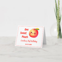 Tarjeta De Agradecimiento Pequeña Fiesta de Verano de Melocotón Kawaii Graci