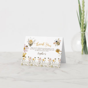 Tarjeta De Agradecimiento pequeña miel está en camino abeja baby shower