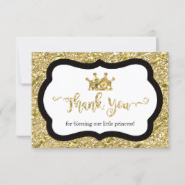 Tarjeta De Agradecimiento Pequeña Princesa Gracias Tarjeta, Black Faux Purpu