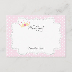 Tarjeta De Agradecimiento Pequeña princesa Thank You Card