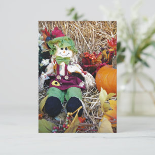 Tarjeta De Agradecimiento Pequeña señorita Scarecrow