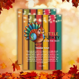 Tarjeta De Agradecimiento Pequeña Turquía de color ruso Baby Shower