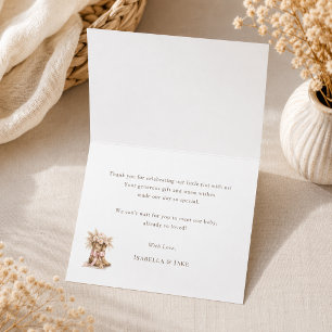 Tarjeta De Agradecimiento Pequeña Vaquera De Camino Chica Baby Shower