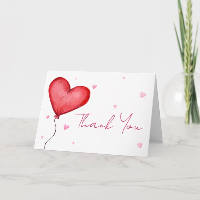 Tarjeta De Agradecimiento Pequeño amor Red Valentine Baby Shower (Anverso)