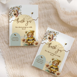 Tarjeta De Agradecimiento Pequeño bebe de miel Baby Shower