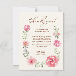 Tarjeta De Agradecimiento Pequeño Bebé En Bloom Watercolor Floración Baby Sh