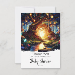 Tarjeta De Agradecimiento Pequeño Boho encantado Baby Shower forestal