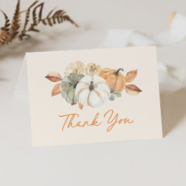 Tarjeta De Agradecimiento Pequeño Boho floral de calabaza elegante Baby Show