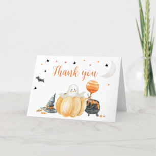 Tarjeta De Agradecimiento Pequeño Bompkin Halloween Baby Shower