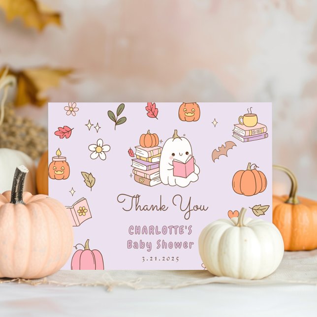 Tarjeta De Agradecimiento Pequeño Boo debe Lilac lindo Baby Shower (Subido por el creador)
