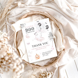 Tarjeta De Agradecimiento Pequeño Boo Fantasma Fantasma Halloween Niña Ducha