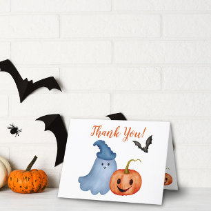 Tarjeta De Agradecimiento Pequeño Boo Fantasma Halloween Baby Shower
