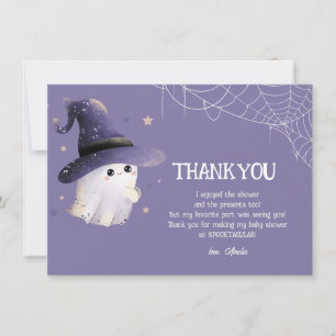 Tarjeta De Agradecimiento Pequeño Boo Halloween baño de bebé fantasma