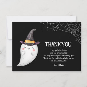 Tarjeta De Agradecimiento Pequeño Boo Halloween baño de bebé fantasma
