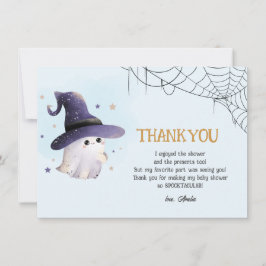 Tarjeta De Agradecimiento Pequeño Boo Halloween bebé fantasma ducha