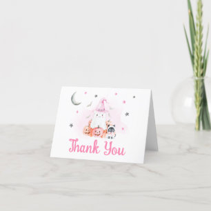 Tarjeta De Agradecimiento Pequeño Bote de Halloween Rosa