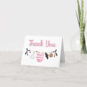 Tarjeta De Agradecimiento Pequeño Bote Rosa Baby Shower