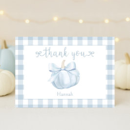 Tarjeta De Agradecimiento Pequeño Bow Azul Baby Shower