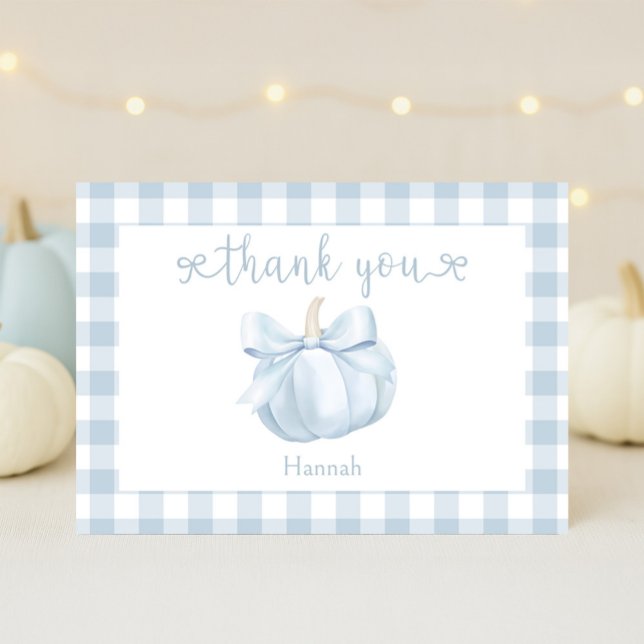 Tarjeta De Agradecimiento Pequeño Bow Azul Baby Shower (Subido por el creador)