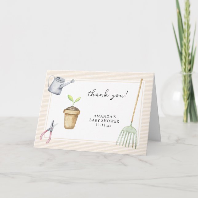 Tarjeta De Agradecimiento Pequeño brote de la ducha bebé gracias (Anverso)