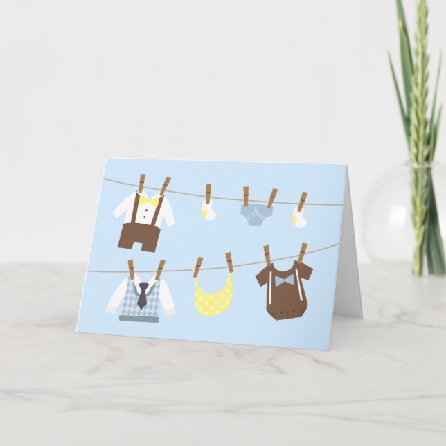 Tarjeta De Agradecimiento Pequeño Caballero Niño Ducha Gracias (Anverso)