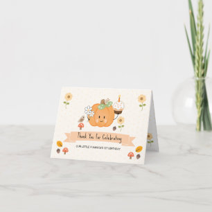 Tarjeta De Agradecimiento Pequeño Chica de calabaza Primer cumpleaños Gracia