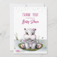 Pequeño Chica de Hippo Baby Shower Gracias