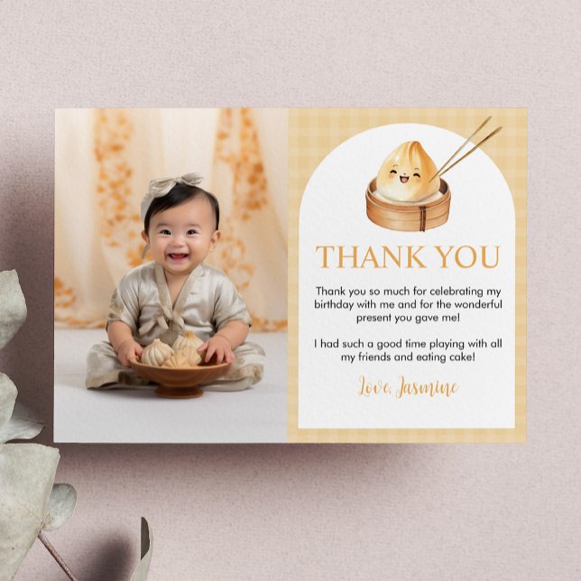 Tarjeta De Agradecimiento Pequeño Dumpling Primera Foto De Cumpleaños Gracia (Subido por el creador)