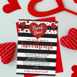 Tarjeta De Agradecimiento Pequeño El día de San Valentín Baby Shower