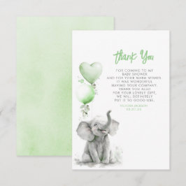 Tarjeta De Agradecimiento Pequeño elefante pequeño lindo gracias