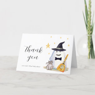 Tarjeta De Agradecimiento Pequeño fantasma de bruja suave Baby Shower