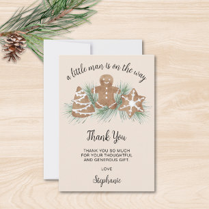 Tarjeta De Agradecimiento Pequeño Hombre de Jengibre Navidad Baby Shower